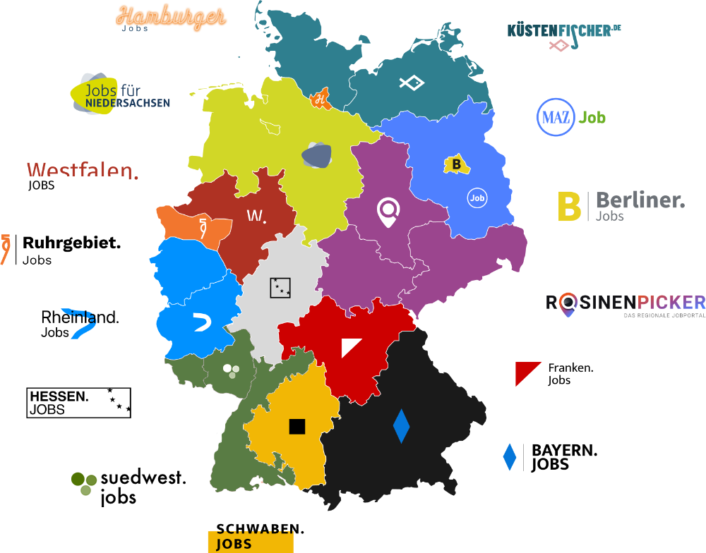 Karte des Madsack-Jobbörsen-Netzwerks